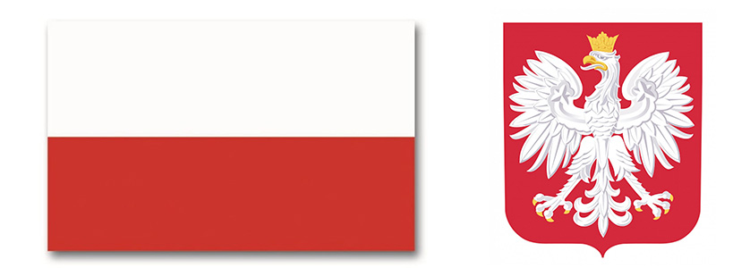 Flaga RP oraz godło RP