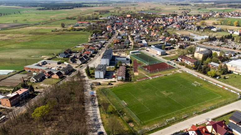 Zdjęcie z drona przedstawiające wyremontowany obszar